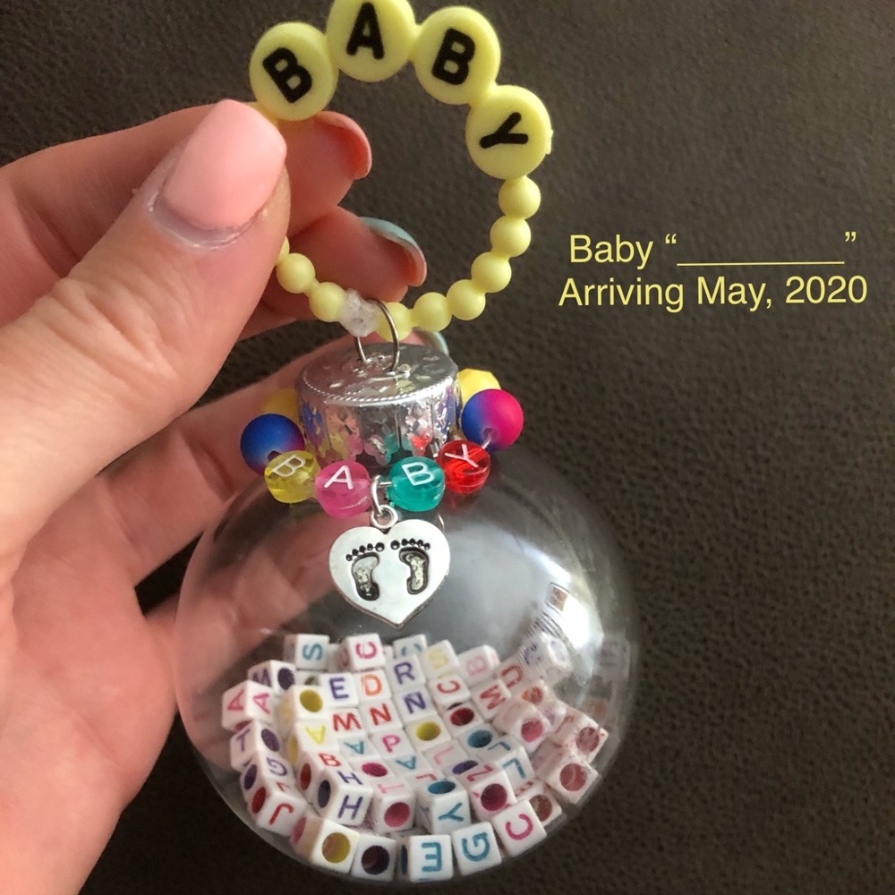 Baby Ornament announcement for Christmas tree